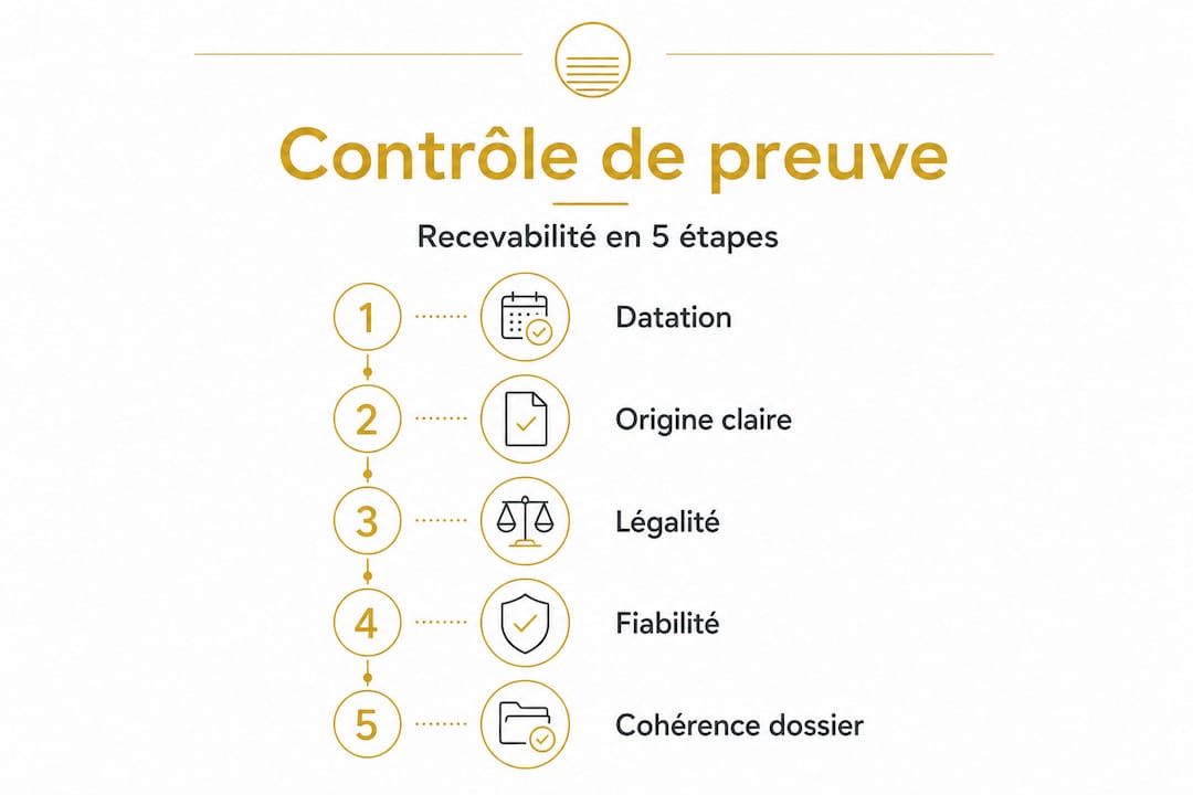 Infographie : les étapes clés pour garantir la validité juridique d’une preuve