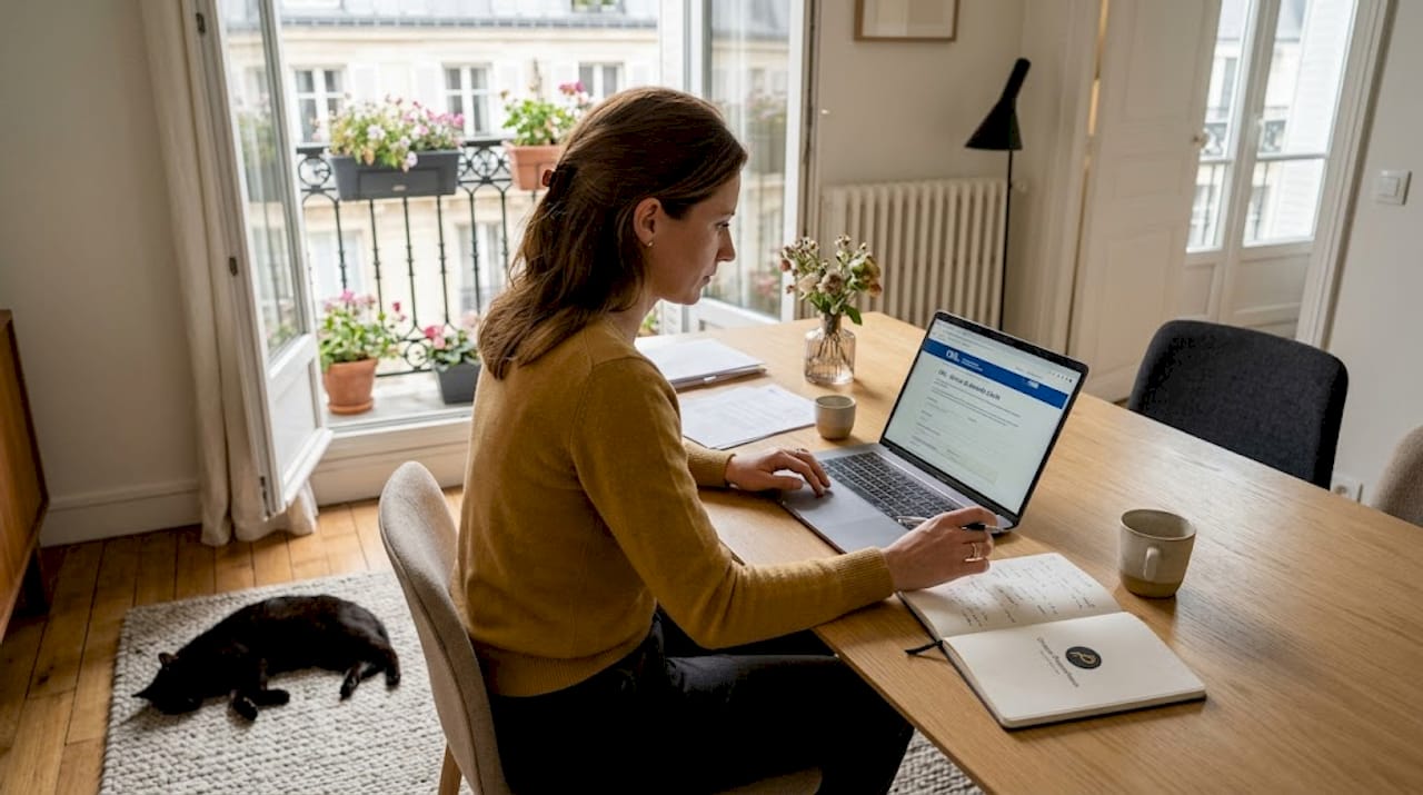 Une citoyenne dépose une plainte auprès de la CNIL directement depuis chez elle.