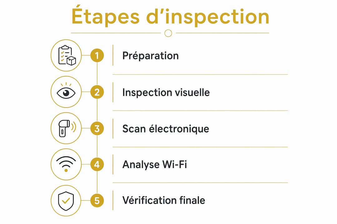 Schéma détaillé des différentes étapes à suivre lors d’une inspection immobilière