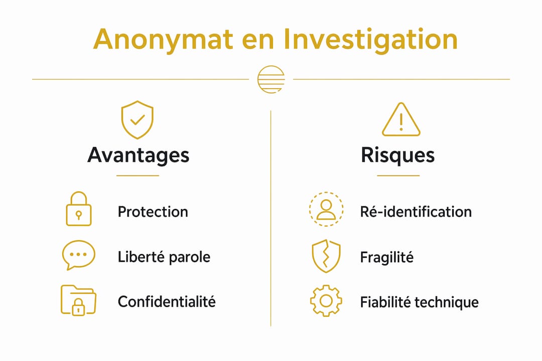 Infographie : les atouts et les limites de l’anonymat dans le cadre d’enquêtes