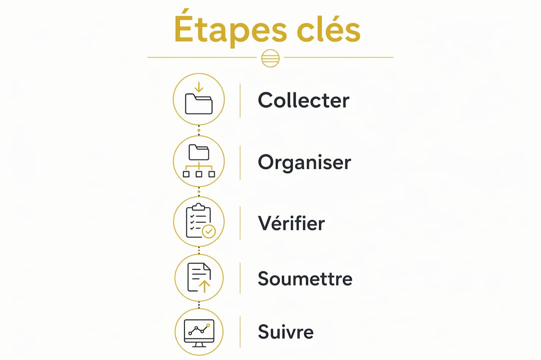 Schéma récapitulatif des différentes étapes à suivre lors d’une procédure de divorce
