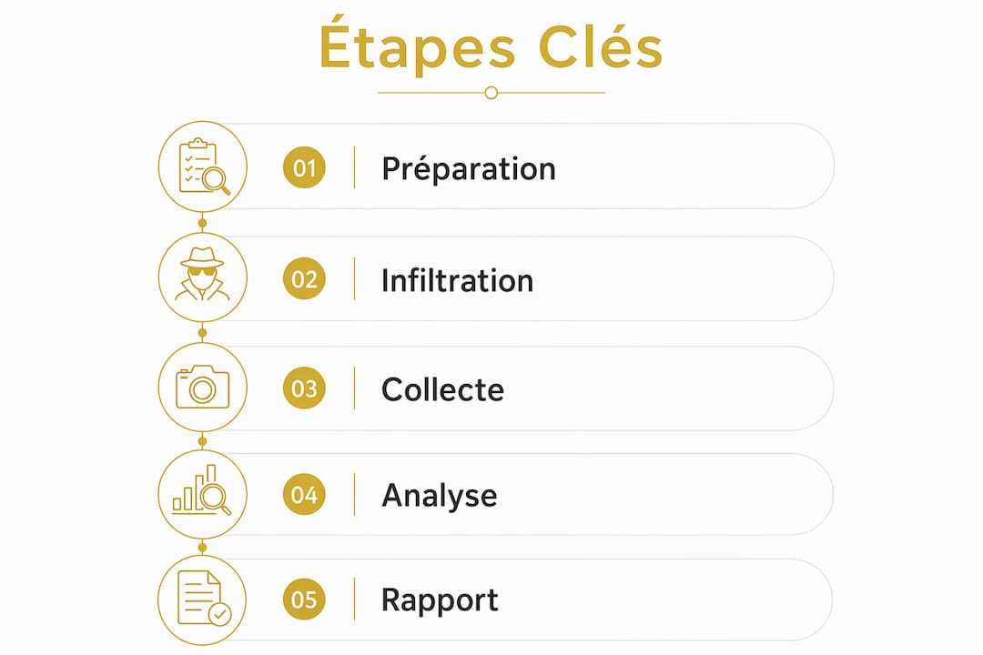 Schéma illustrant le déroulement d’une mission d’infiltration