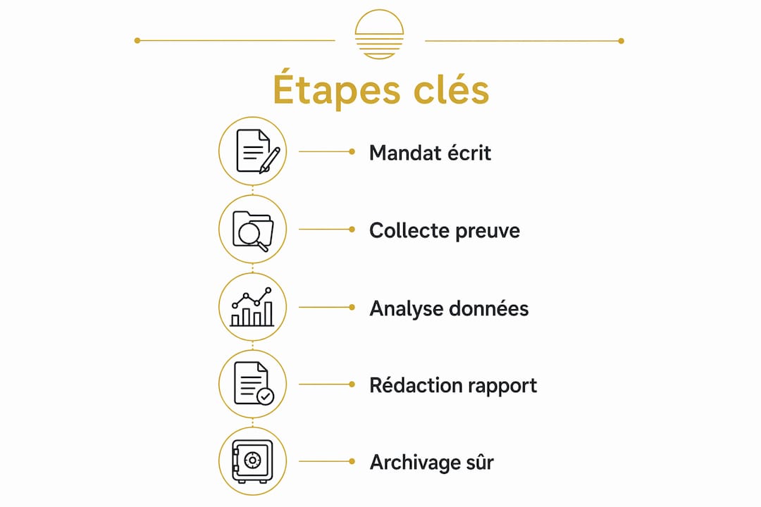 Schéma des grandes étapes pour une procédure sécurisée