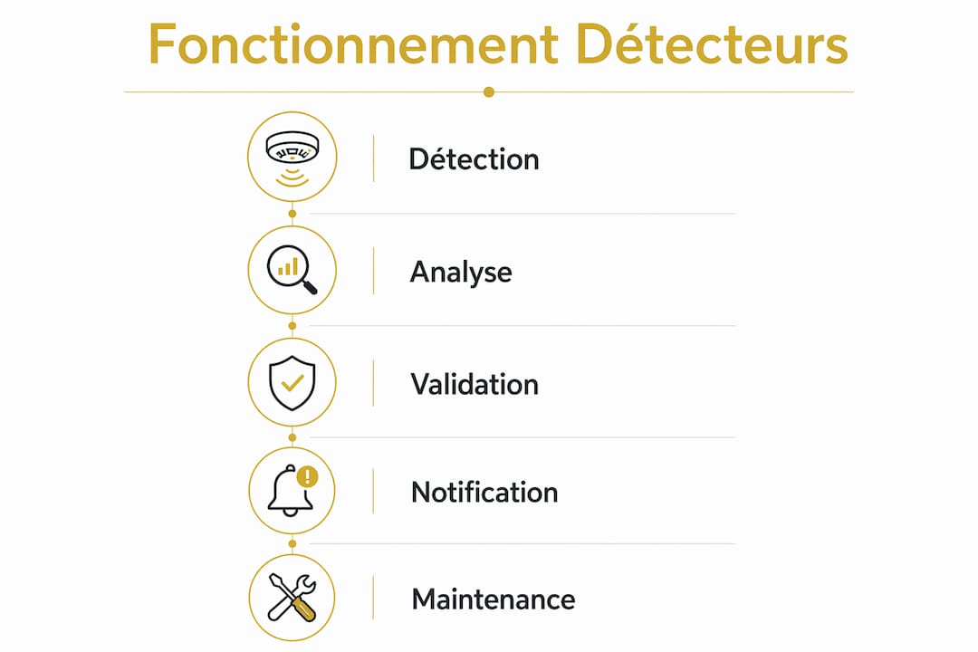 Découvrez en image les différentes étapes du fonctionnement des détecteurs professionnels.