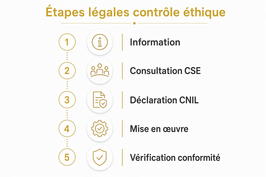 Infographie : les différentes étapes pour respecter les obligations liées au contrôle des salariés