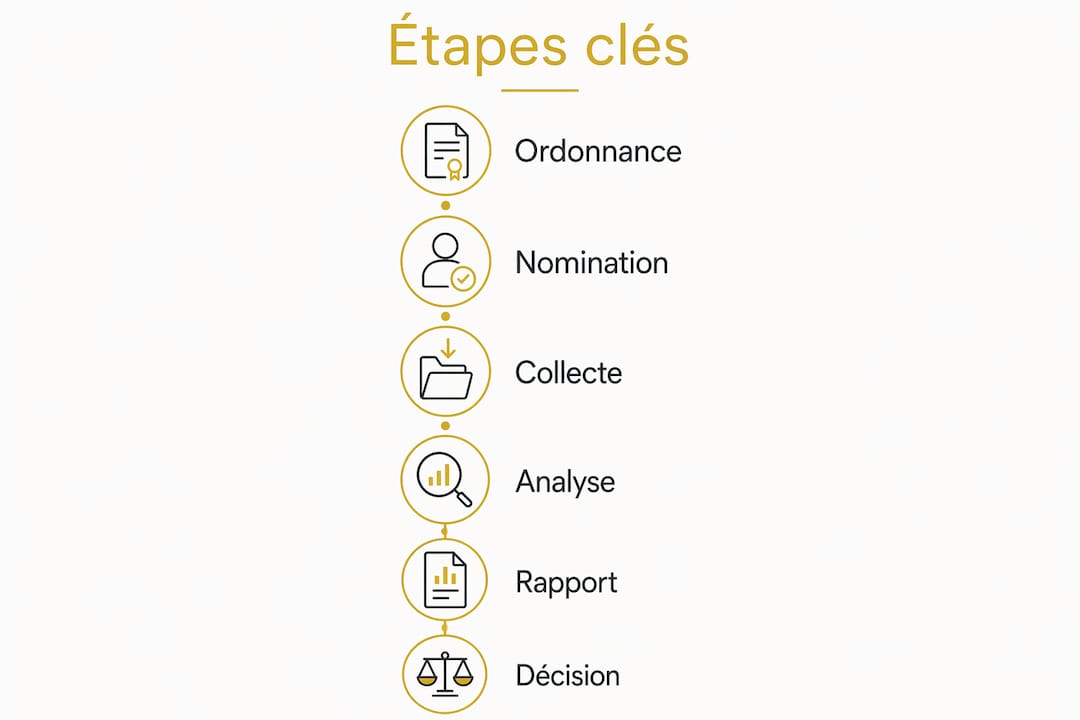 Les grandes étapes d’une enquête familiale en un coup d’œil