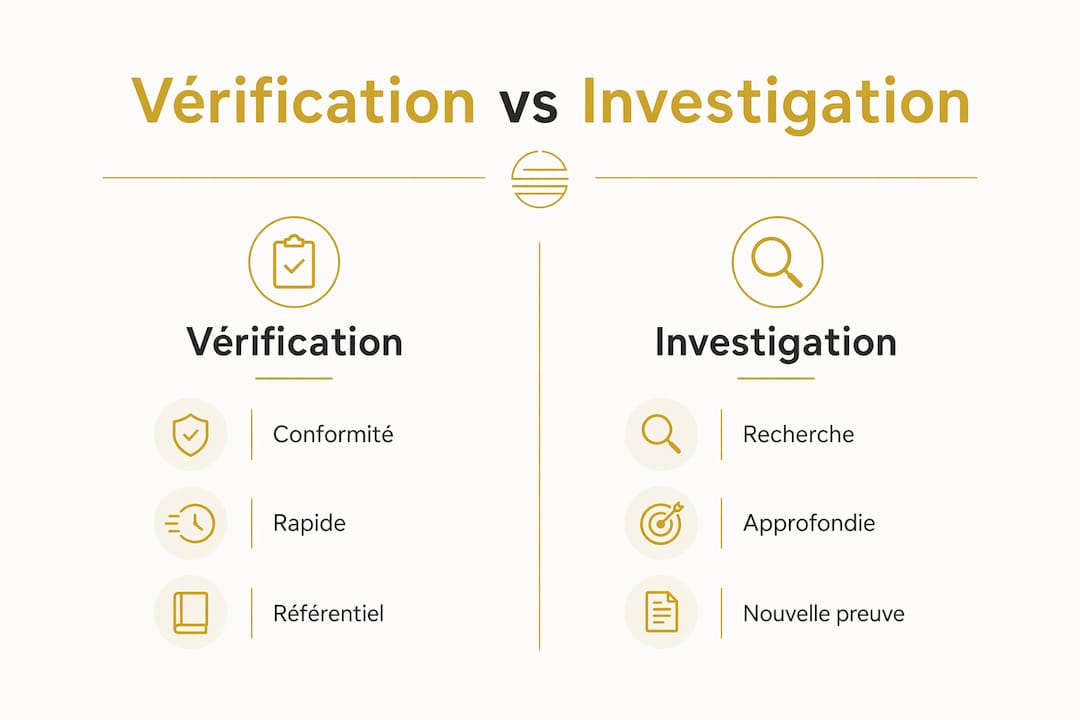 Infographie : les différences clés entre vérification des faits et investigation