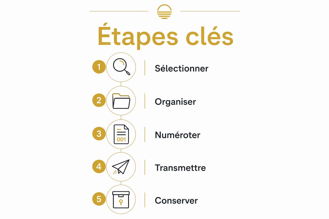 Visuel récapitulatif des étapes essentielles pour monter un dossier solide