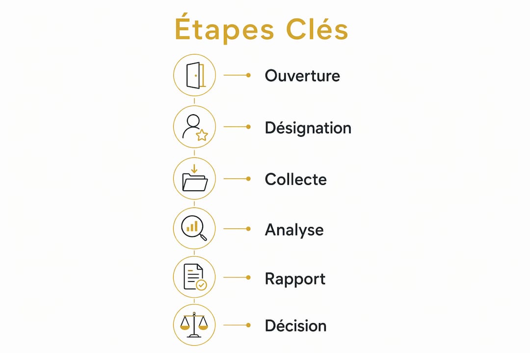 Visuel récapitulatif des principales étapes d’une procédure d’enquête interne