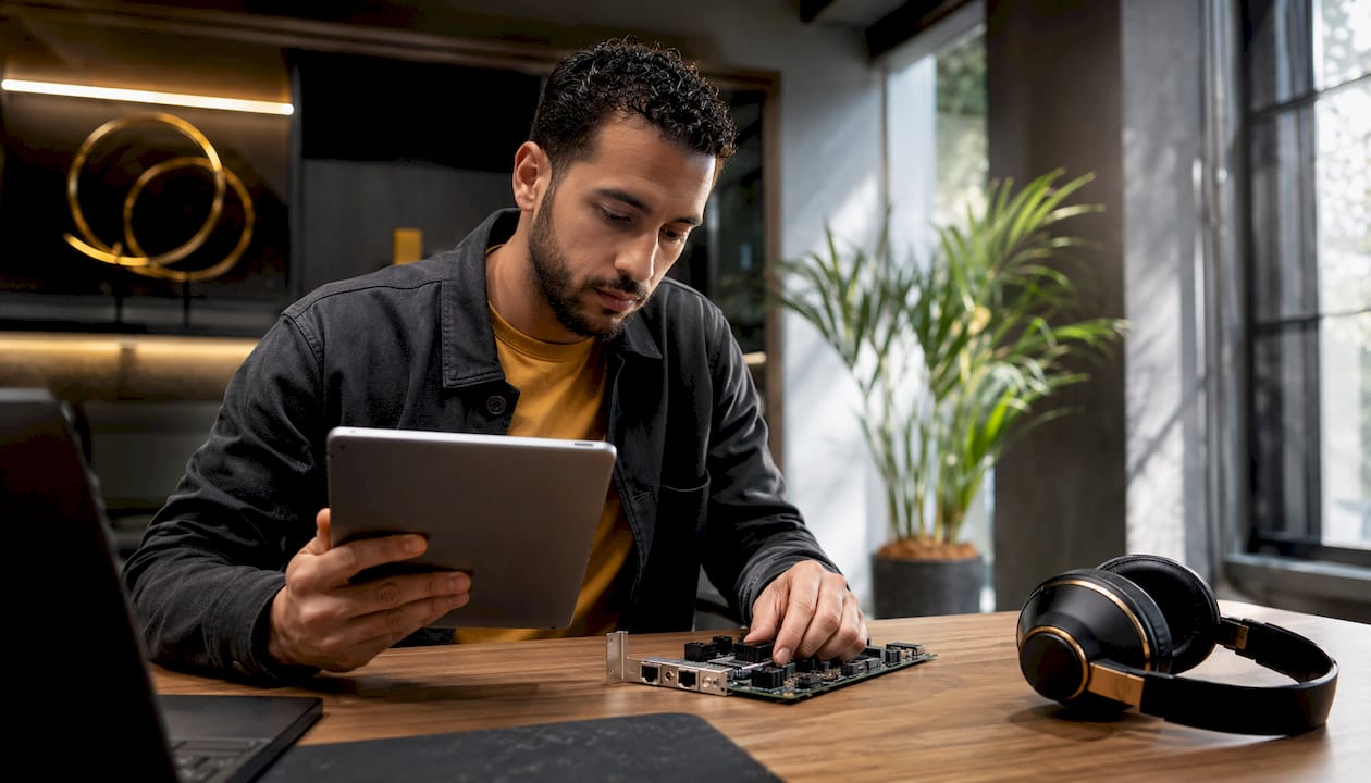 Spécialiste informatique passant en revue les solutions de cybersécurité
