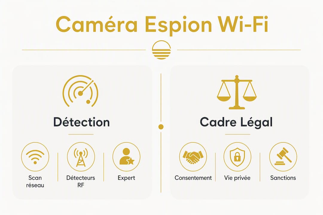 Infographie : panorama sur la détection des caméras espion Wi-Fi et leur réglementation en France
