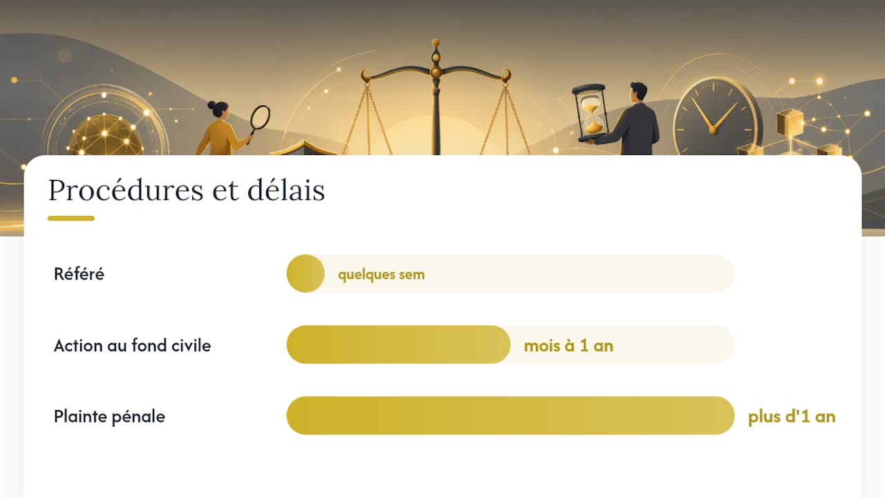 Chronologie comparative des procédures judiciaires en cas de contrefaçon