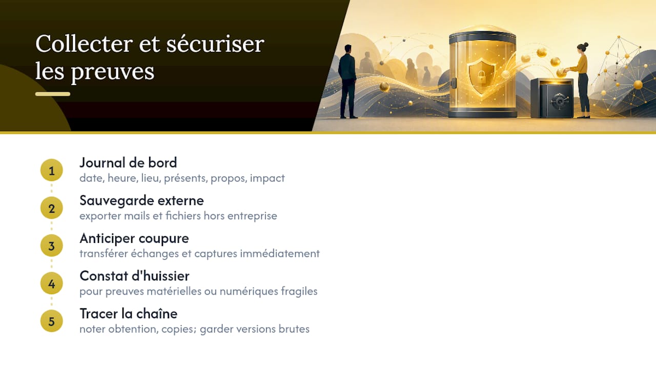 Comment collecter et sécuriser ses preuves sans les fragiliser ? — overview diagram