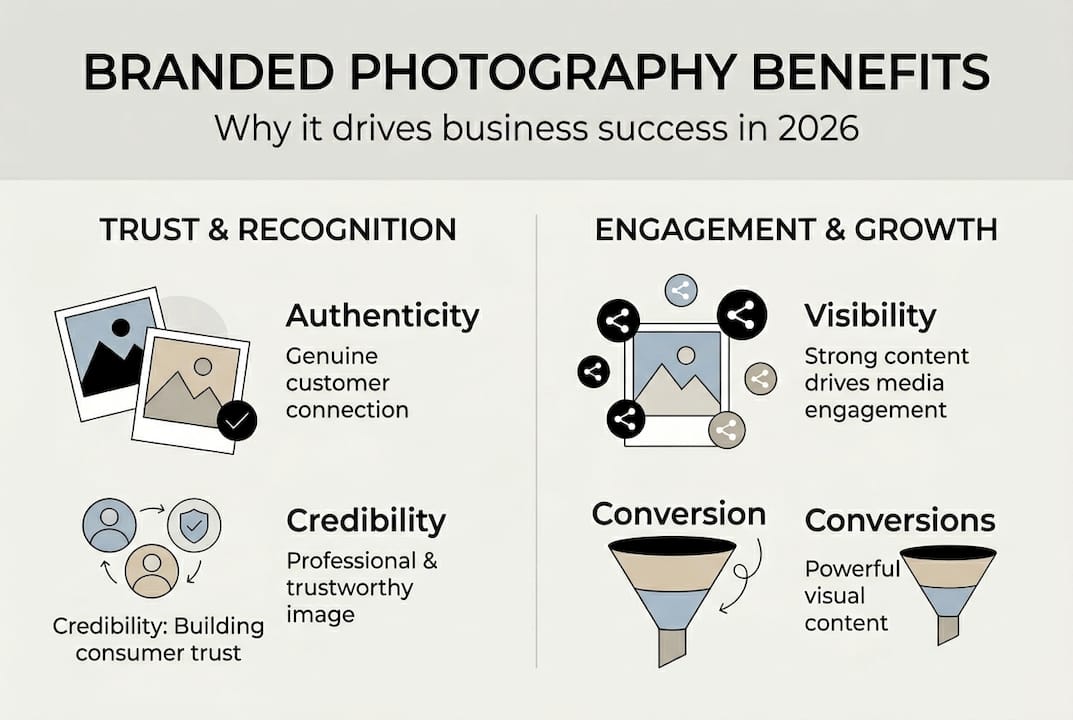 Infographic showing branded photography benefits