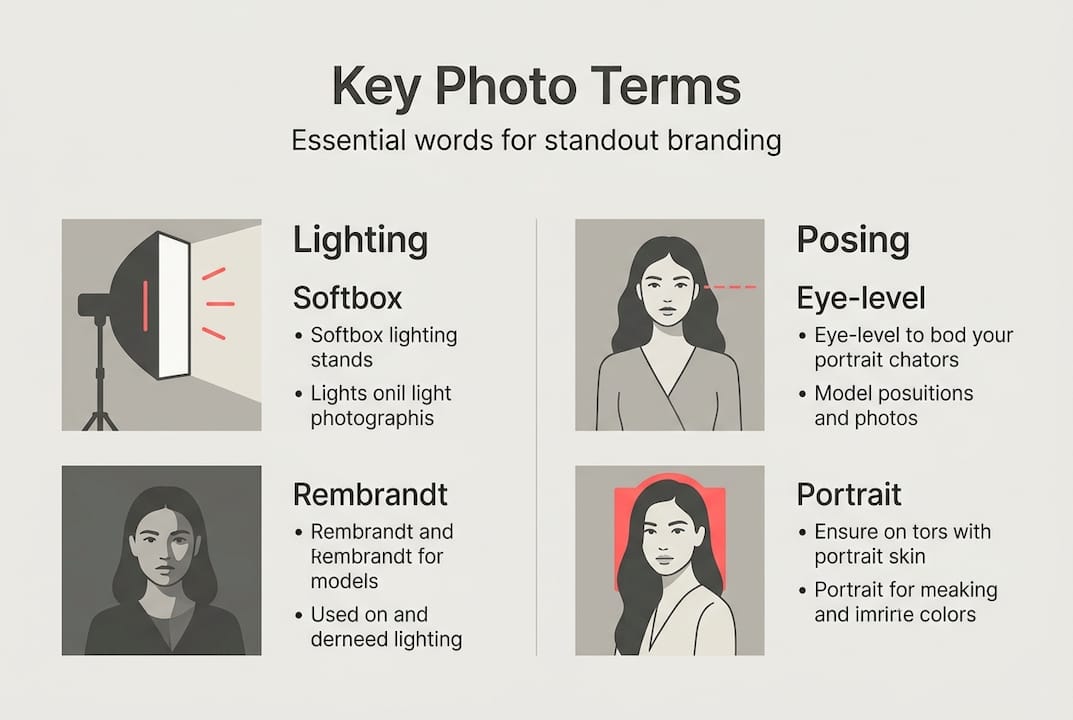 Infographic of key commercial photography terms