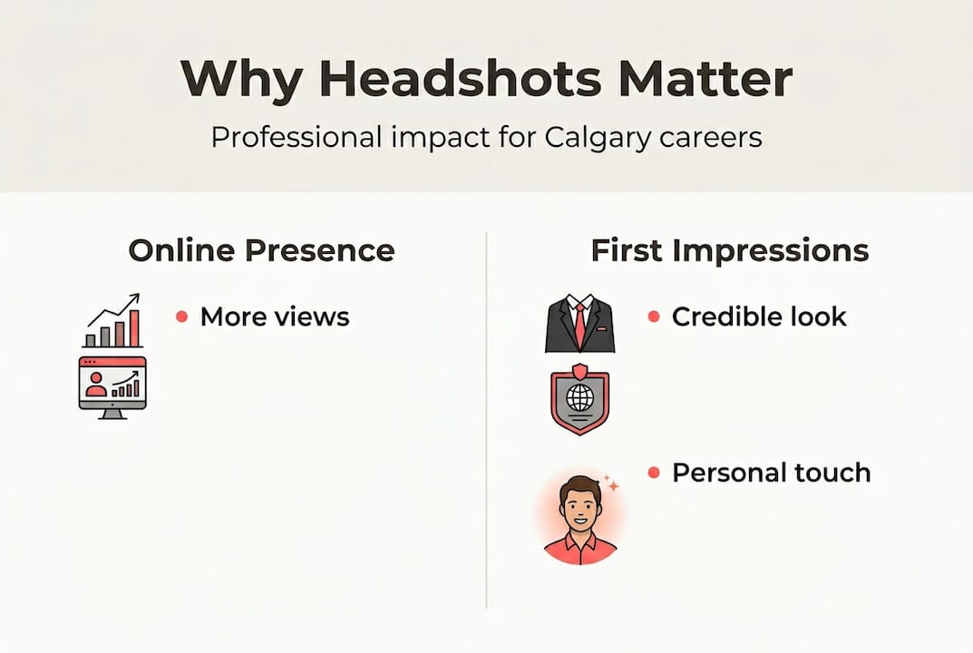 Infographic showing key benefits of headshots