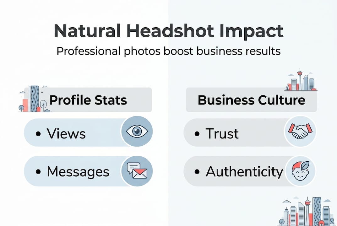Infographic showing headshot benefits and stats