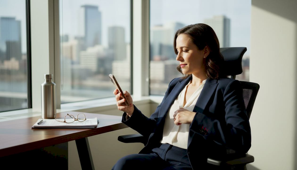 Calgary professional preparing for headshot