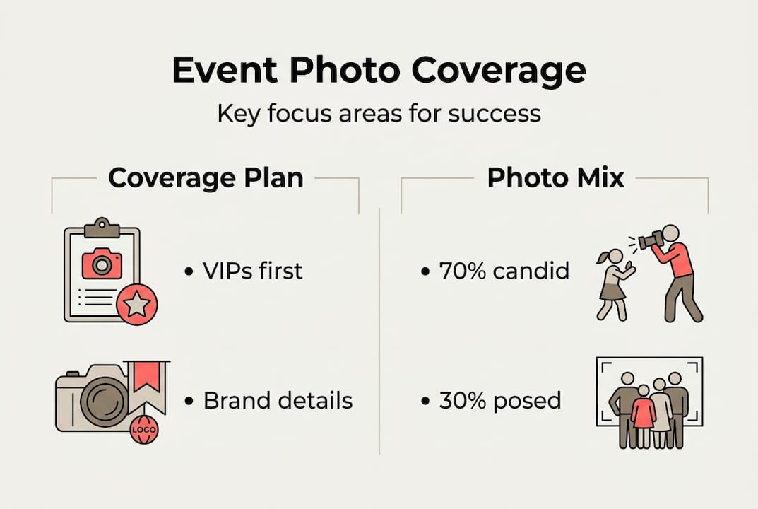 Infographic of event photo coverage structure