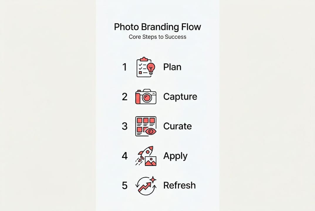 Infographic outlining key steps in photo-driven branding