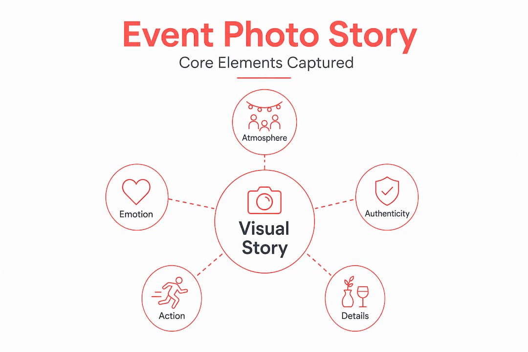Infographic highlighting core elements in event photography