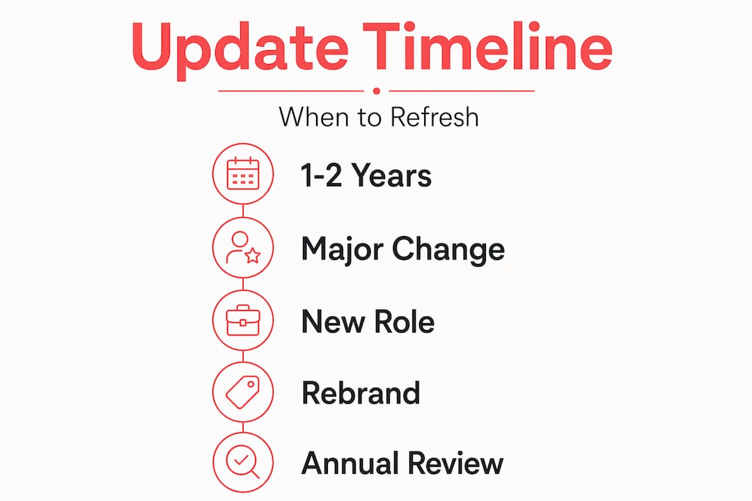 Infographic on headshot update timeline steps