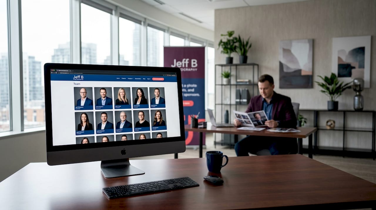 Company team page displaying uniform headshots