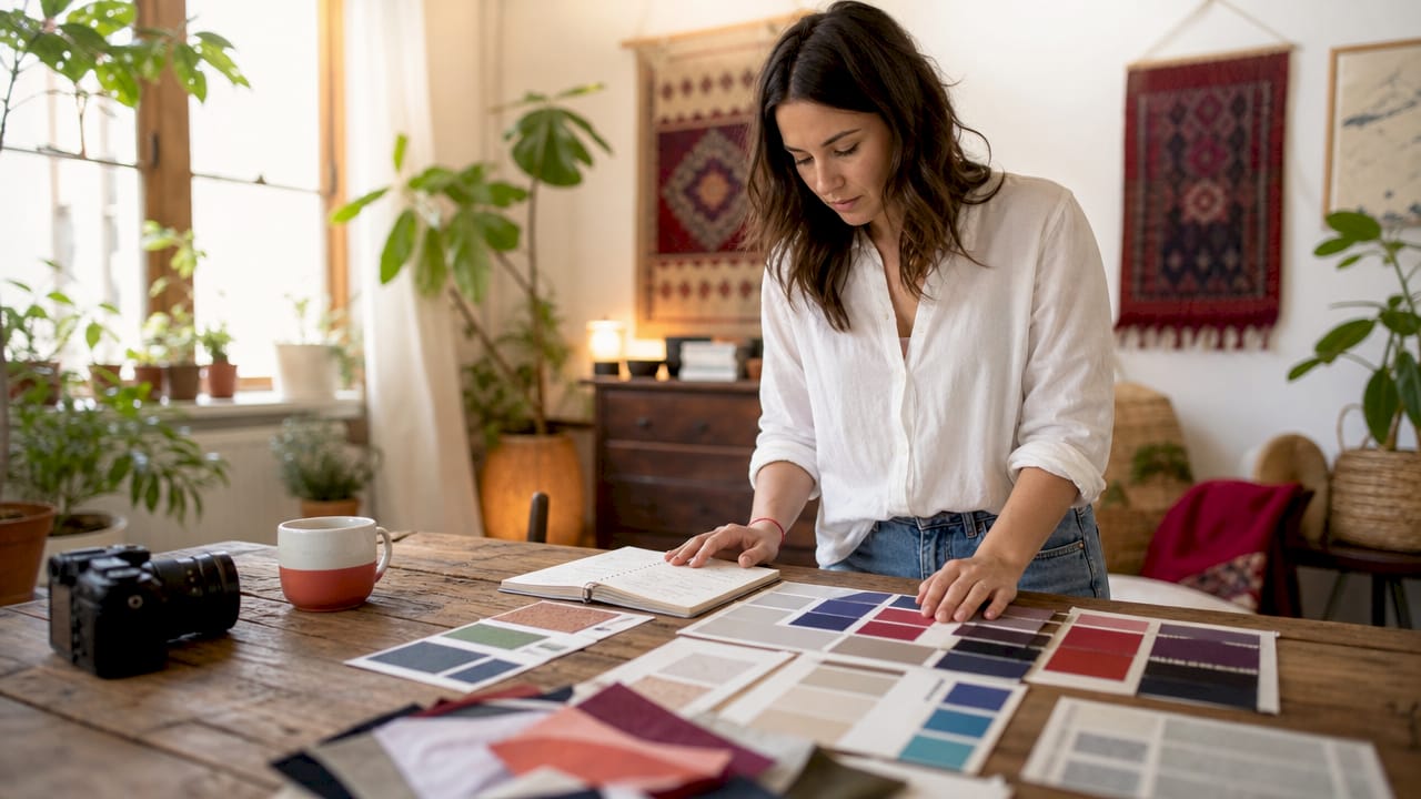 Photographer planning brand identity photoshoot