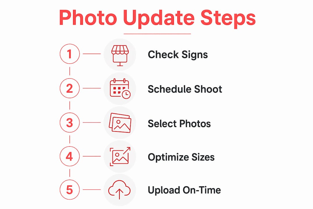 Infographic outlining five photo update steps