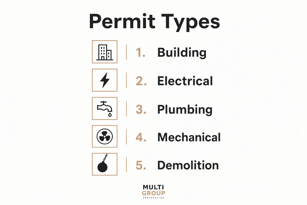 Infographic outlining types of renovation permits