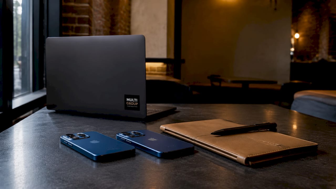 Smartphones and pen on architect's desk