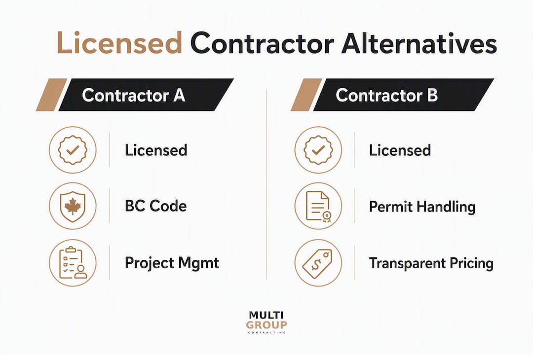 Infographic comparing licensed contractor features