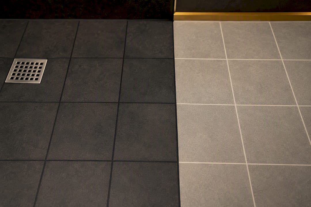 Epoxy and cement grout floor comparison