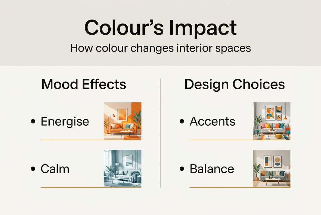 Transform your space: the role of colour in interior design 2 Infographic on colour’s impact in interiors