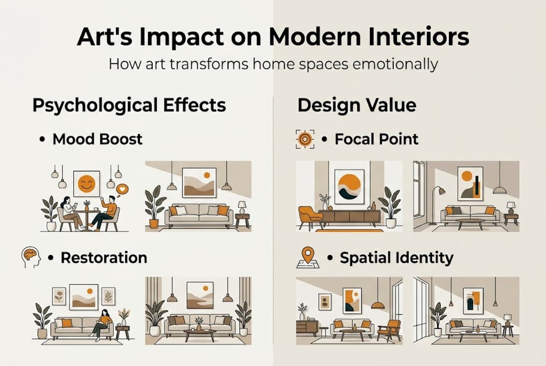 How art shapes modern interiors: transform your home 2 Infographic showing art’s effect on interiors