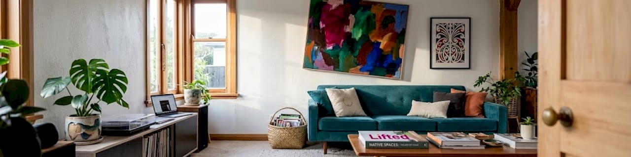 Artistic wall art: enhance your Kiwi home with unique style 3 Kiwi living room showing diverse wall art above couch
