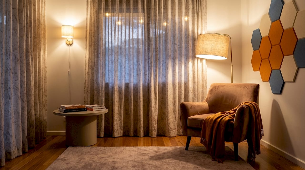 How to make a rental feel like home in 2026 3 Layered warm lighting in rental living room