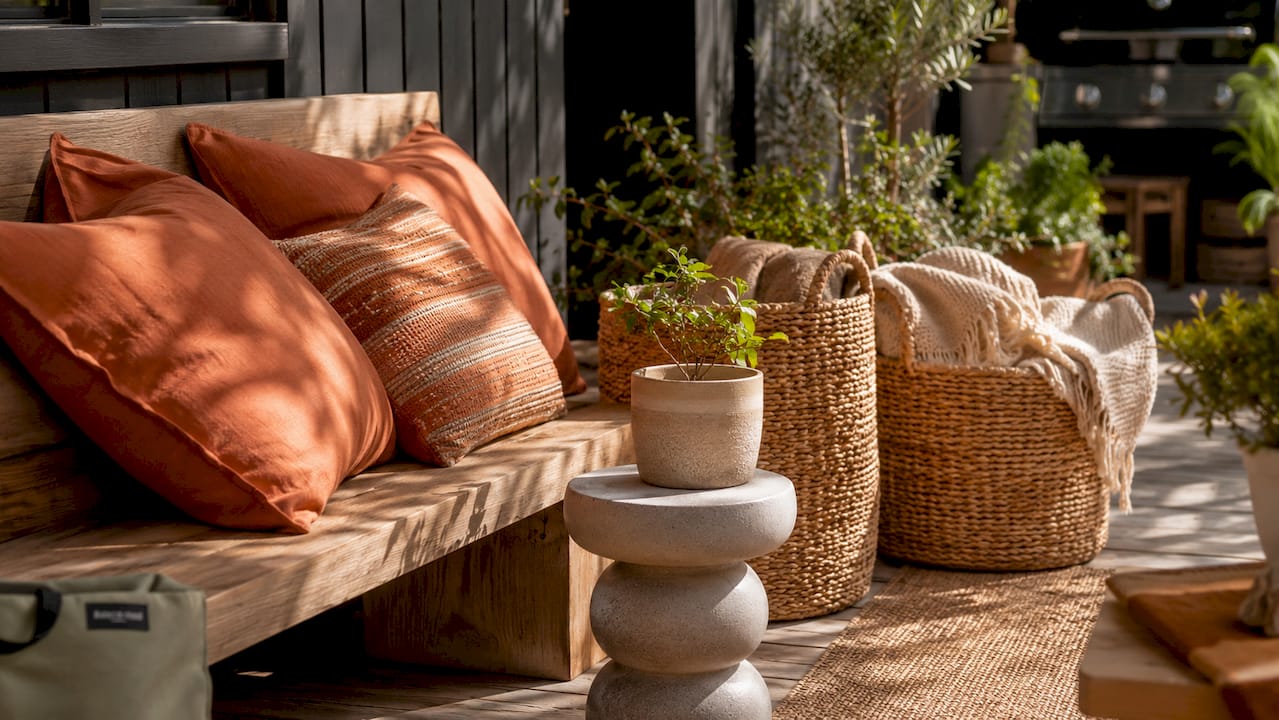 What is a decorative home accent? a styling guide 2 Top-down view of various home accents grouped on table