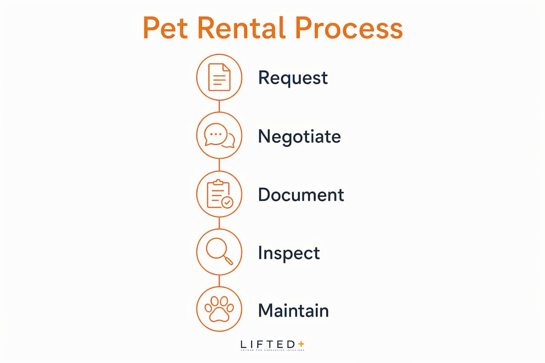Pet felt for rental properties: your complete Australian guide 2 Infographic showing pet rental process steps in Australia