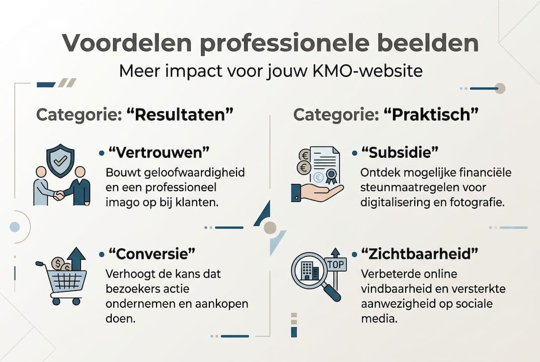 Overzicht: de pluspunten van professionele beelden voor KMO’s