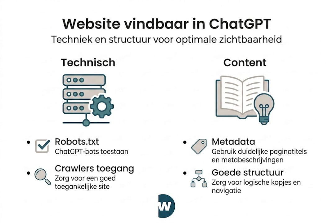 Infographic: zo maak je je website zichtbaar in ChatGPT