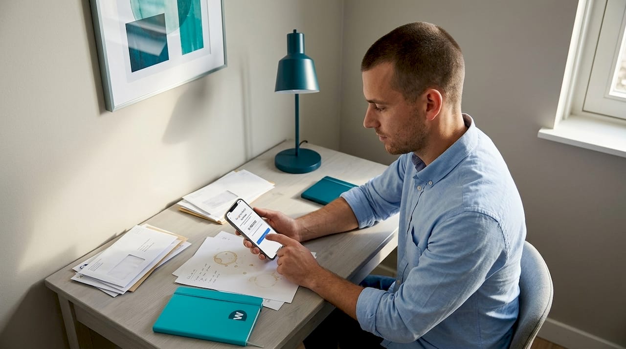 Man bevestigt zijn Google bedrijfsprofiel via de smartphone