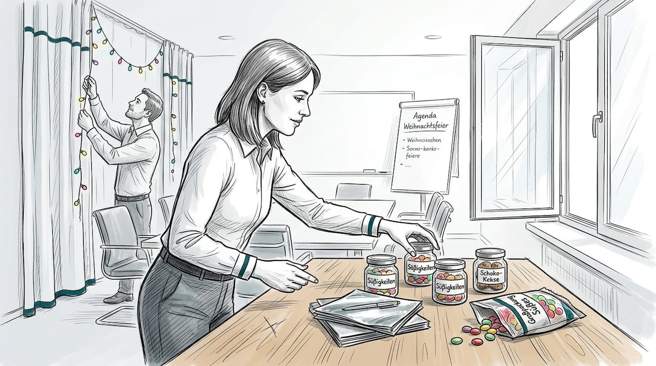 Eine Mitarbeiterin sorgt mit liebevollen Details für eine stimmungsvolle Dekoration der Eventlocation.