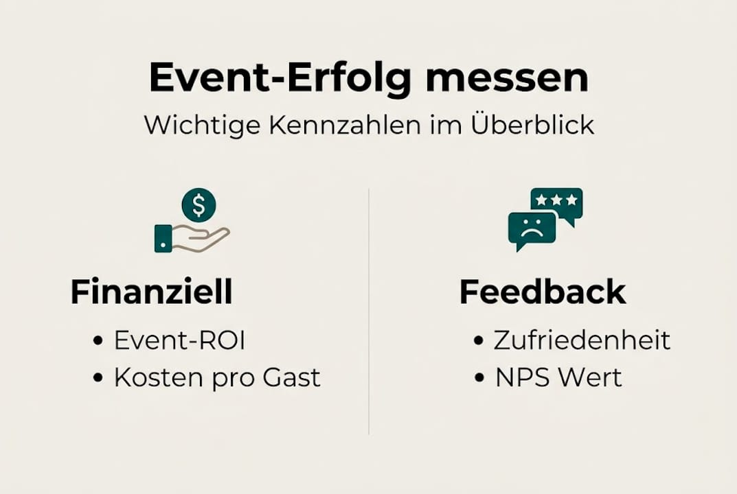 Übersichtsgrafik mit den wichtigsten Kennzahlen für den Erfolg von Veranstaltungen
