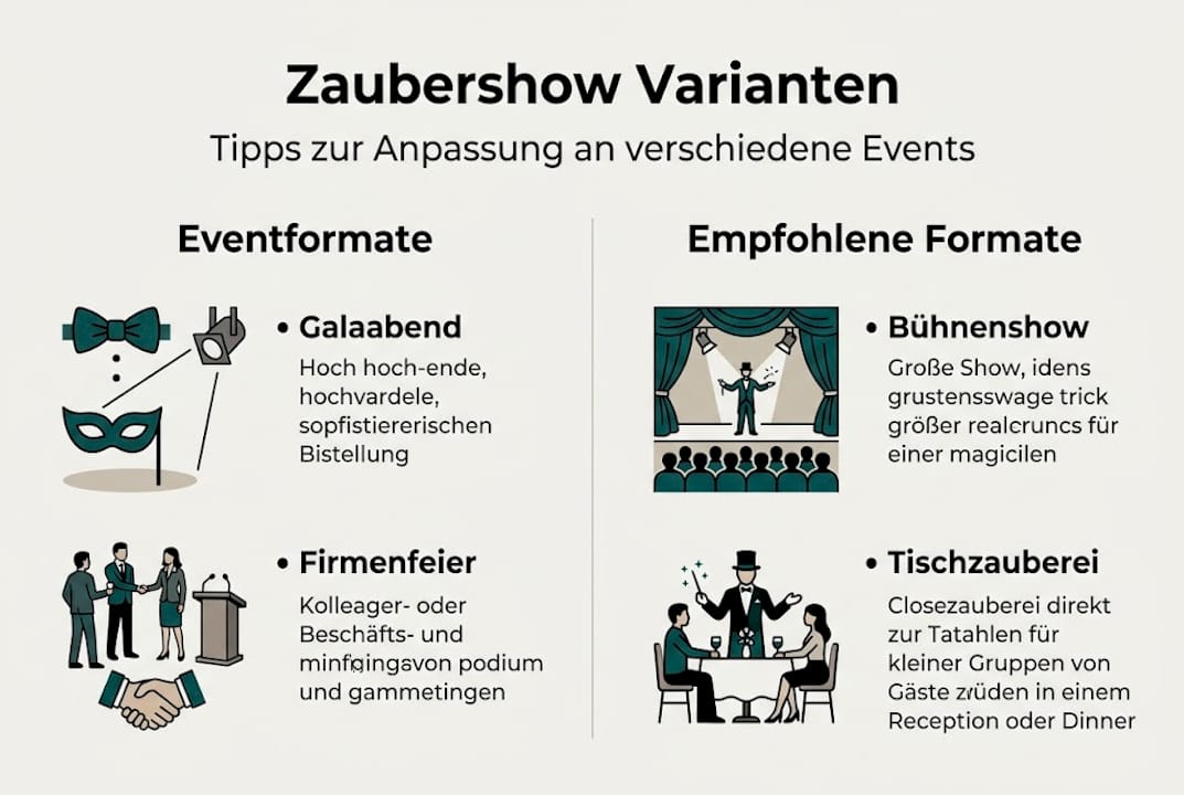 Übersicht: Die verschiedenen Arten von Zaubershows für Ihre Veranstaltung auf einen Blick