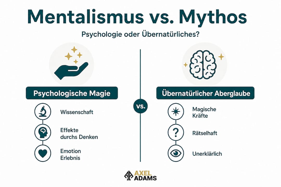Infografik: Psychologische Tricks im Vergleich zu übernatürlichem Aberglauben