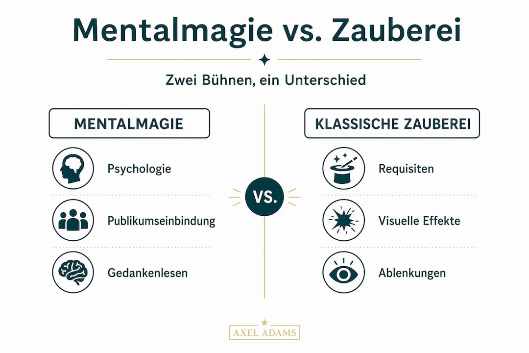 Infografik zum Vergleich Mentalmagie und Zauberei