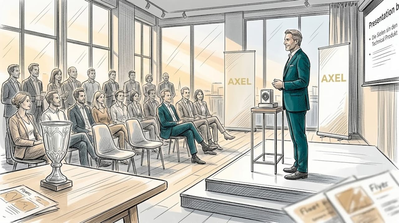 Innovative Produktvorstellung im Rahmen eines exklusiven Firmenevents in moderner Loft-Location