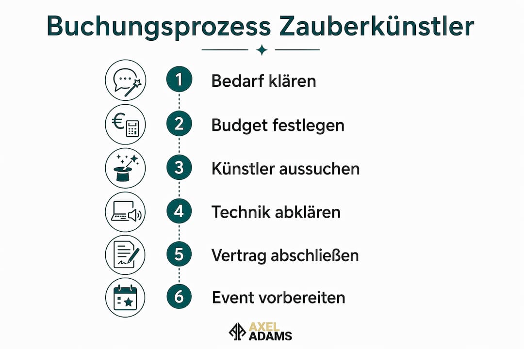 Die Infografik veranschaulicht die einzelnen Schritte im Buchungsprozess.