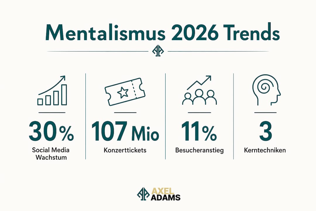 Grafische Übersicht: Aktuelle Zahlen und Entwicklungen im Mentalismus – Trends und Prognosen für 2026